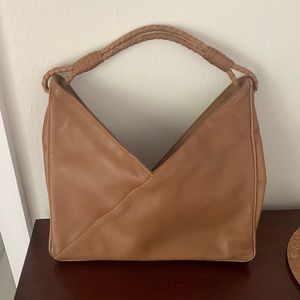 Bottega Veneta brown leather purse bag braided strap